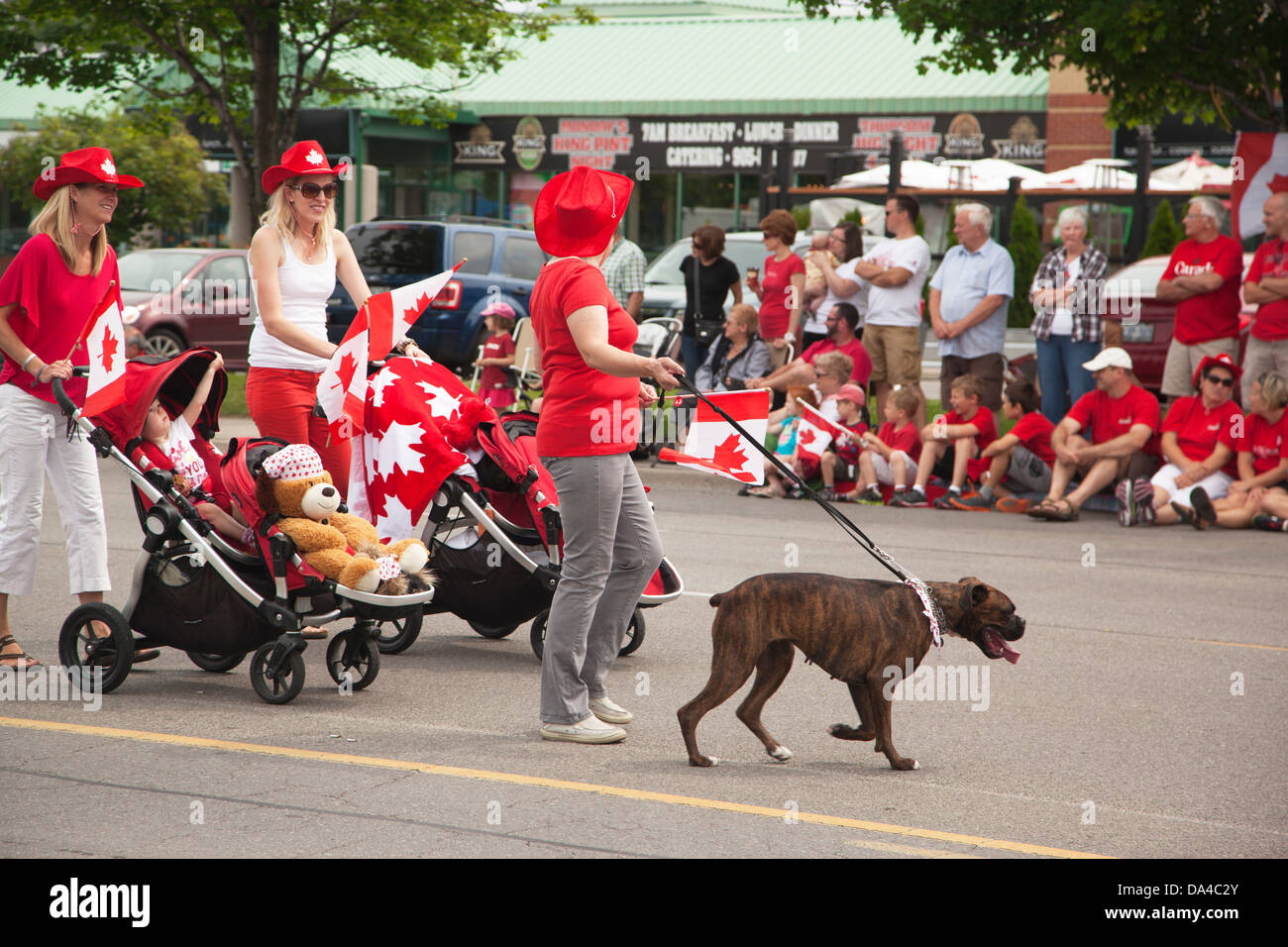 AURORA, ONTARIO, CANADA- JULY 1: Canada Day Parade at part of Young Street in Aurora on July 1, 2013 Stock Photo