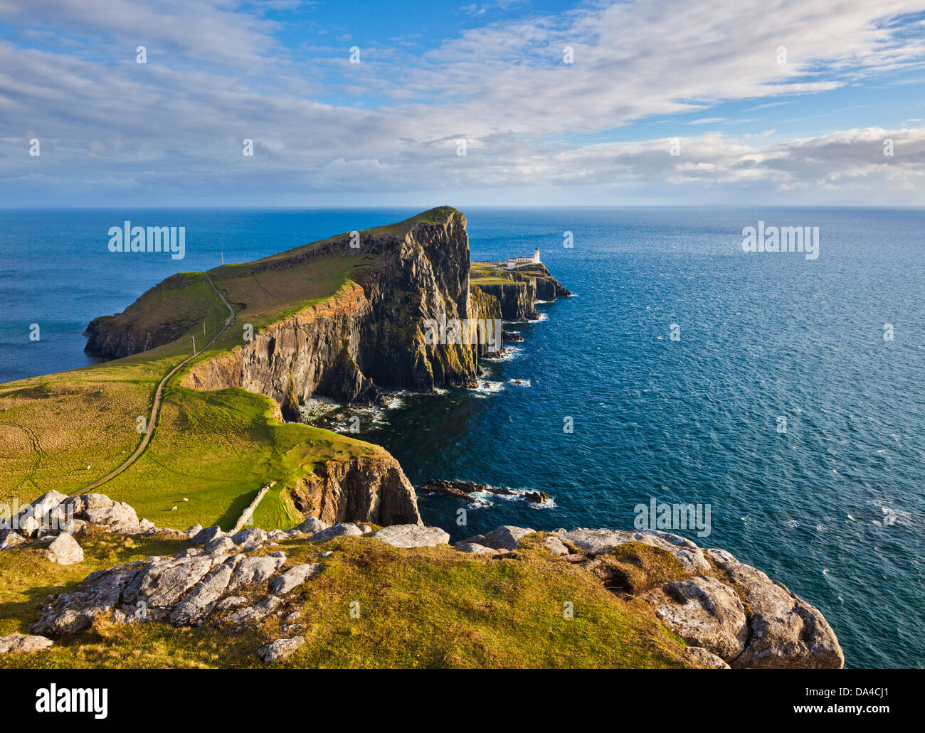 Neist Point and Lighthouse Duirinish peninsula  Isle of Skye Highland and Islands Scotland UK GB Europe Stock Photo