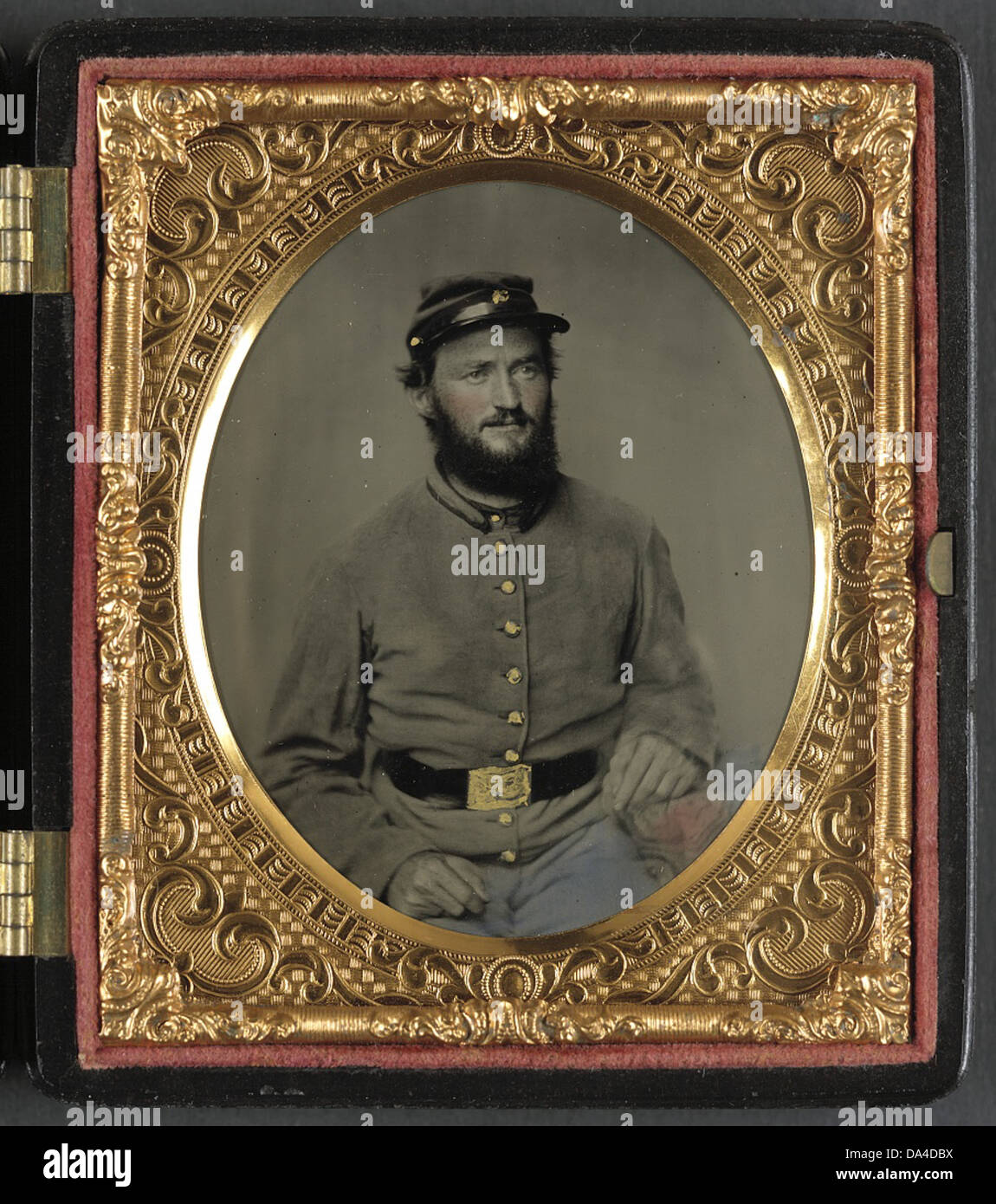 [Private Raymond Gause or Gouse of Co. B, 22nd Pennsylvania Cavalry Regiment, in uniform] (LOC) Stock Photo