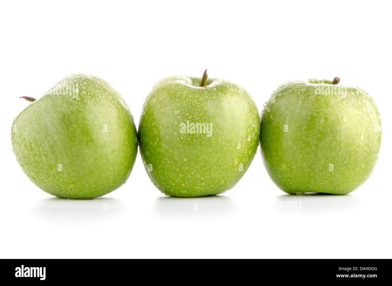 Green apple fruits isolated on white background Stock Photo - Alamy
