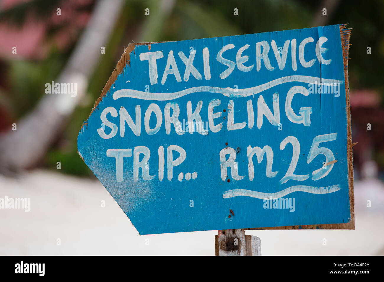 Snorkling sign, Perhentian Islands, Terengganu, Malaysia Stock Photo