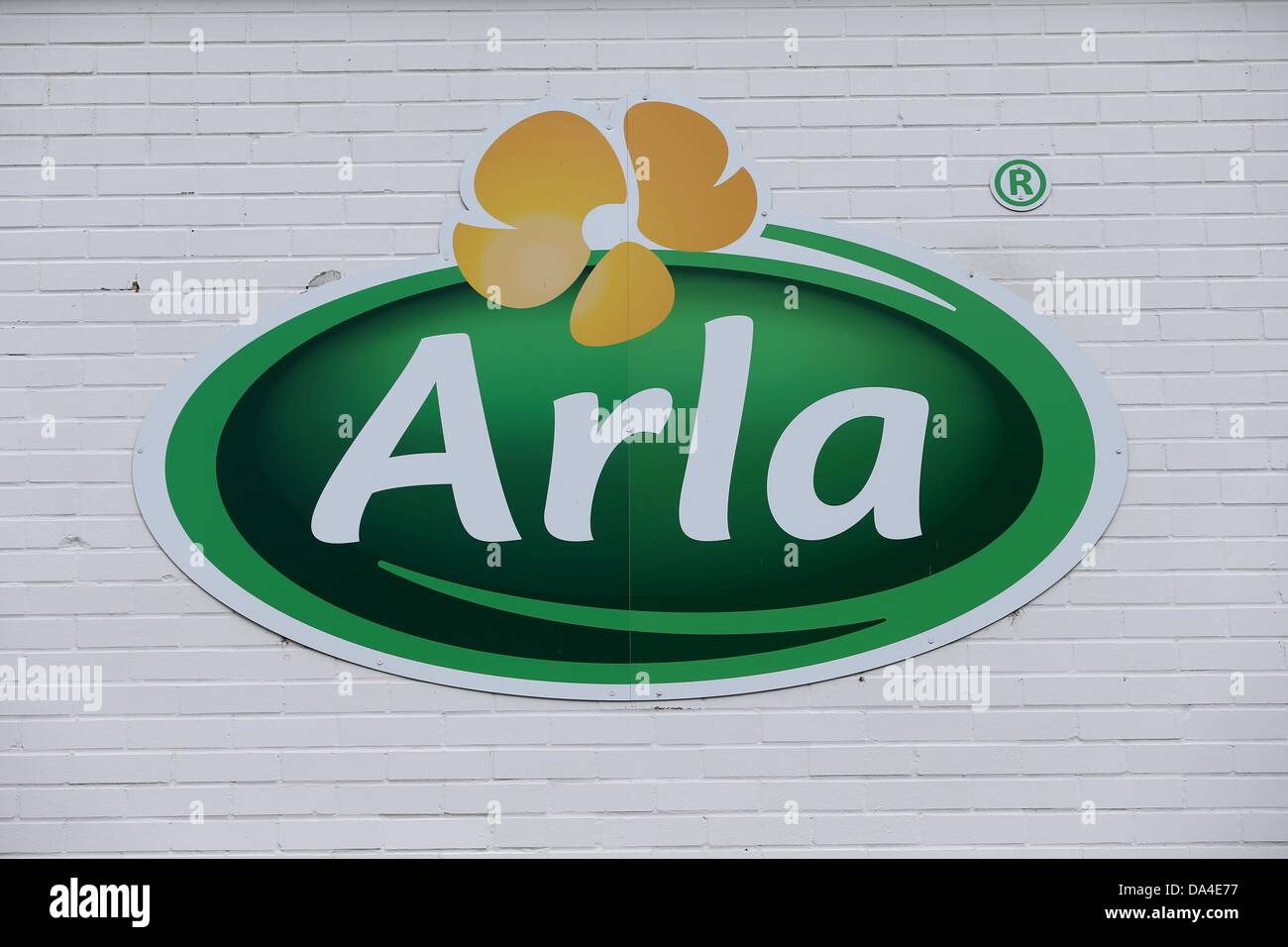 The logo of dairy producer Arla is on display at the company's bottling ...