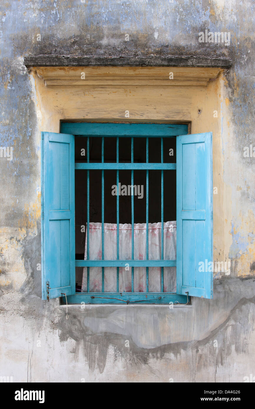 Colourful window shutters, Penang, Malaysia Stock Photo Alamy