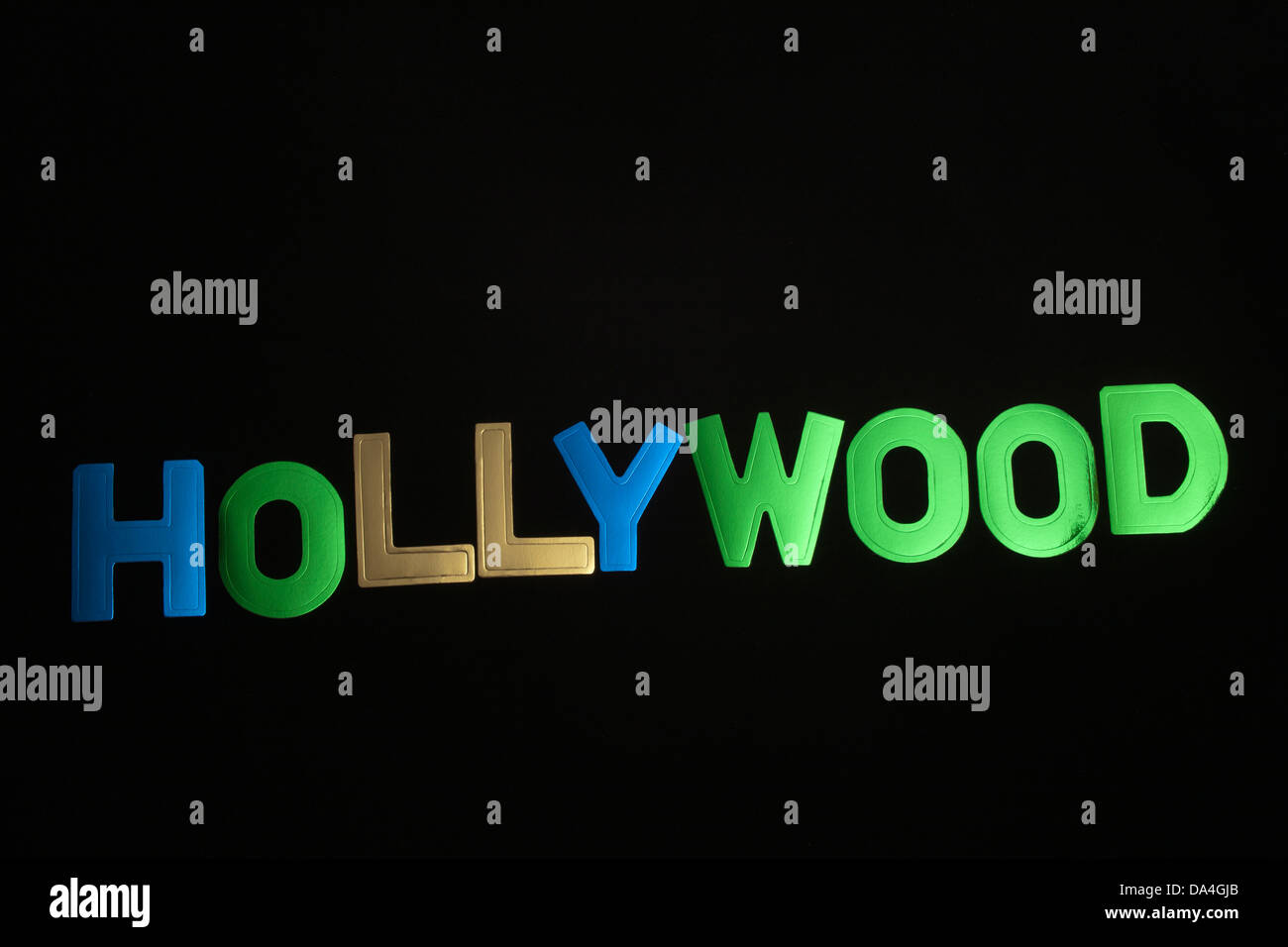 A SIGN WITH THE NAME HOLLYWOOD Stock Photo