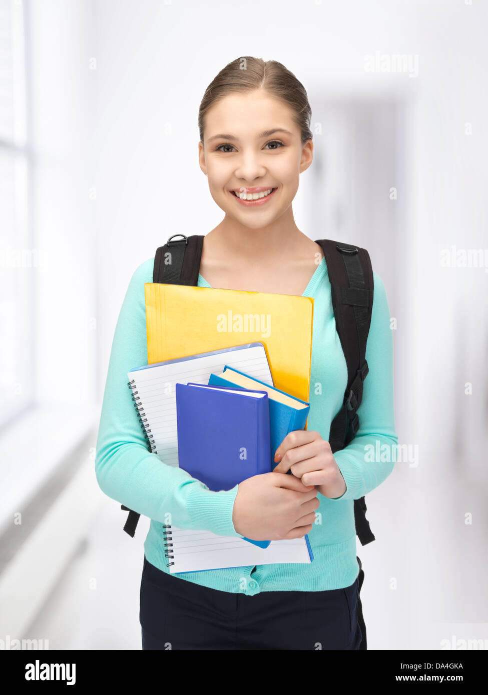happy and smiling teenage girl Stock Photo - Alamy
