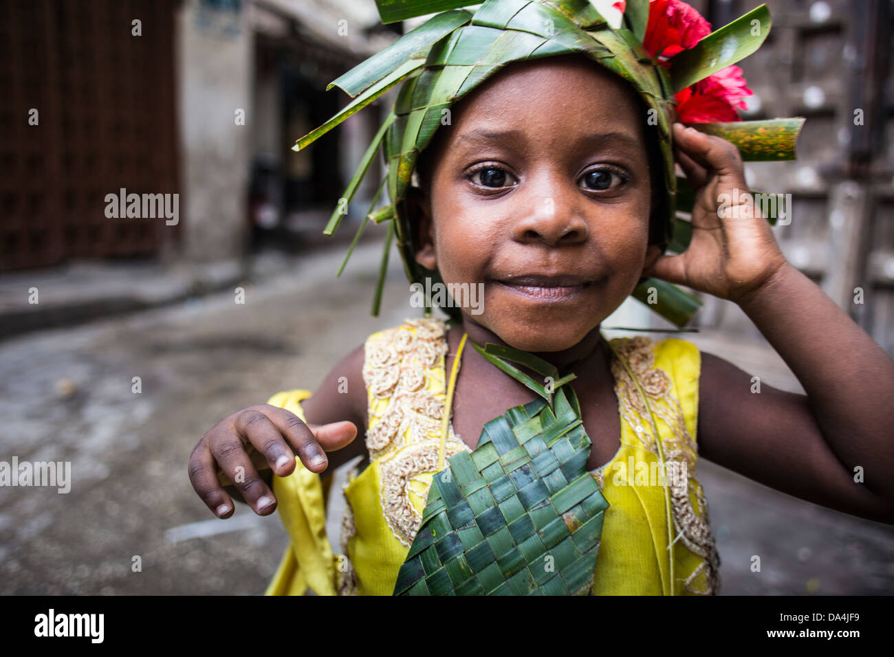 Children in Stone Town, Zanzibar - Tanzania Stock Photo
