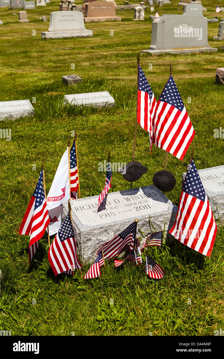 The gravesite of Richard D. "Dick" Winters commanded Company "E", 2nd