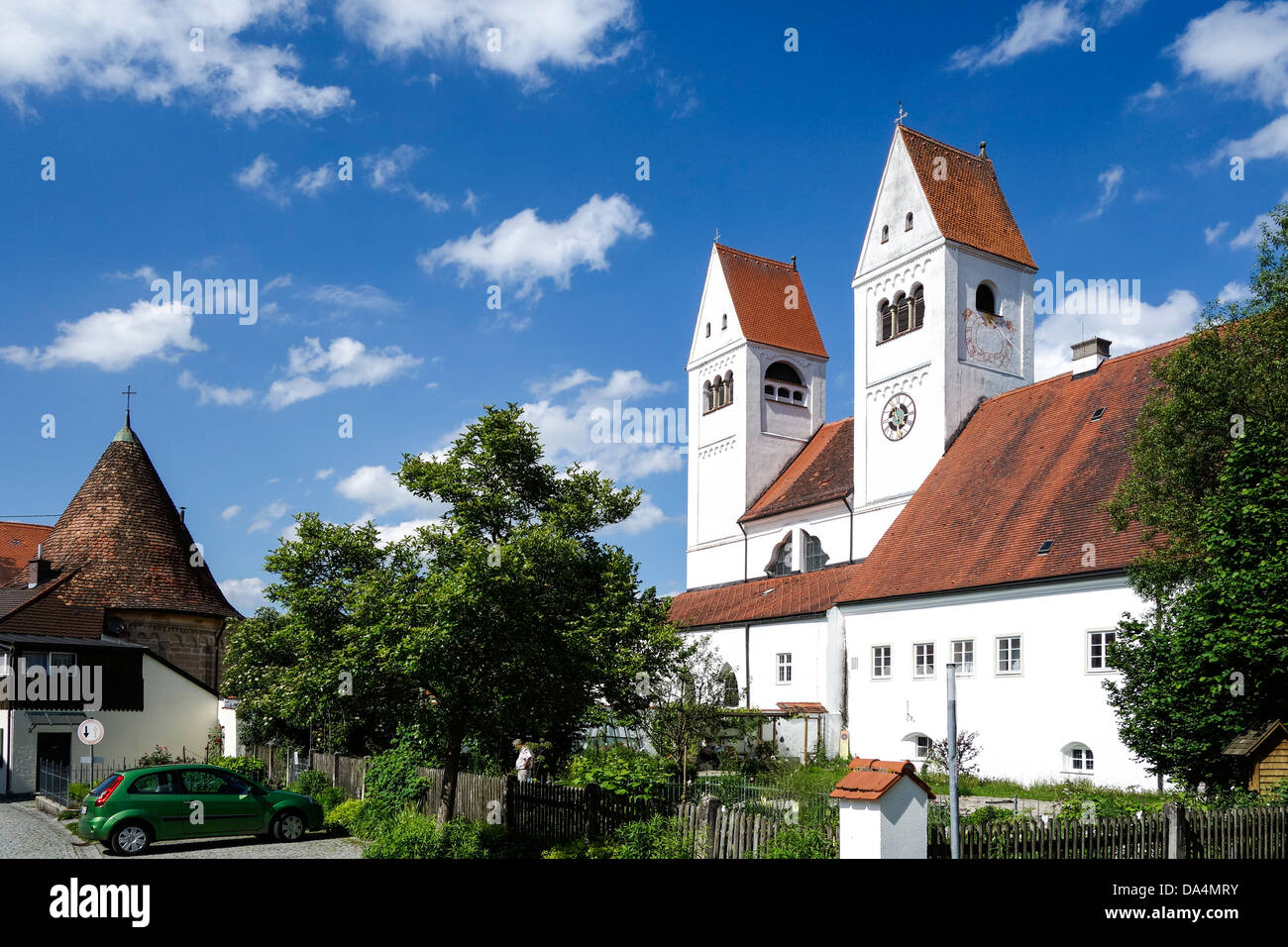 St. Johannes Parish Church, former abbey church, Steingaden, Pfaffenwinkel, Upper Bavaria Stock Photo