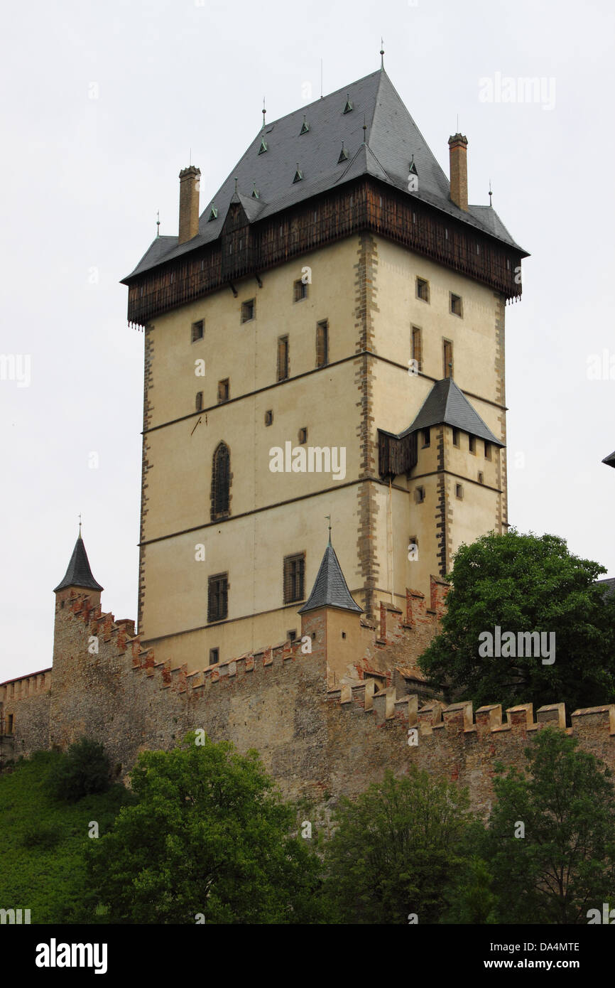 Main tower of Karlstein castle, Czech Republic Stock Photo