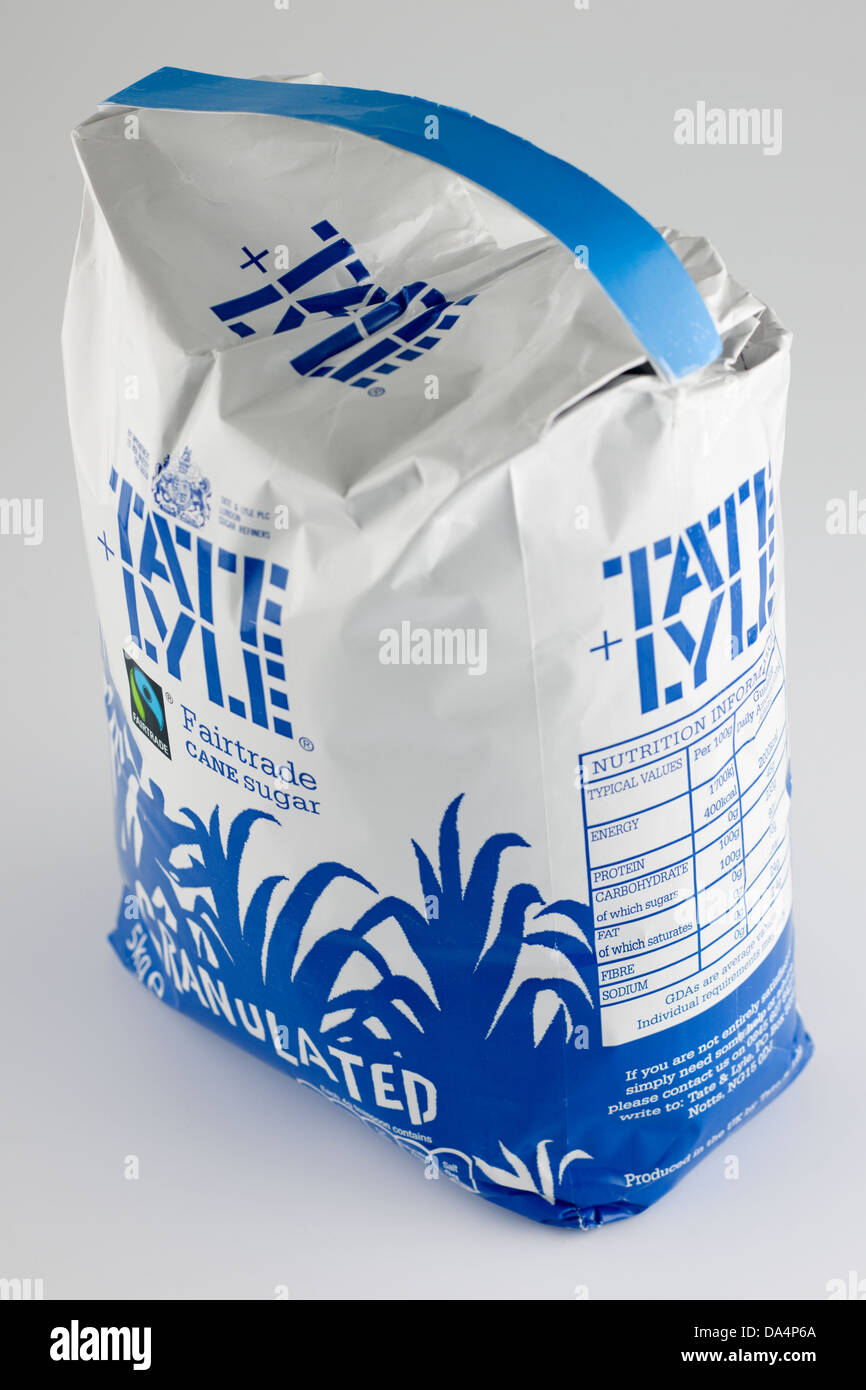 Five kilo bag of Fairtrade Tate and Lyle granulated sugar 5KG 5 kilo Stock Photo