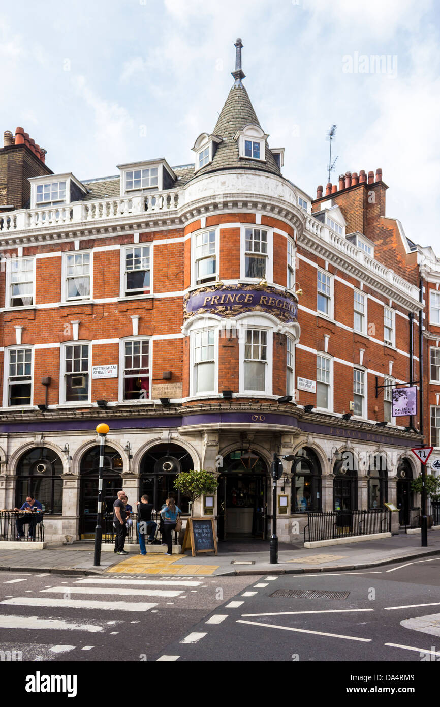 Prince Regent Pub on Marylebone High Street, London Stock Photo