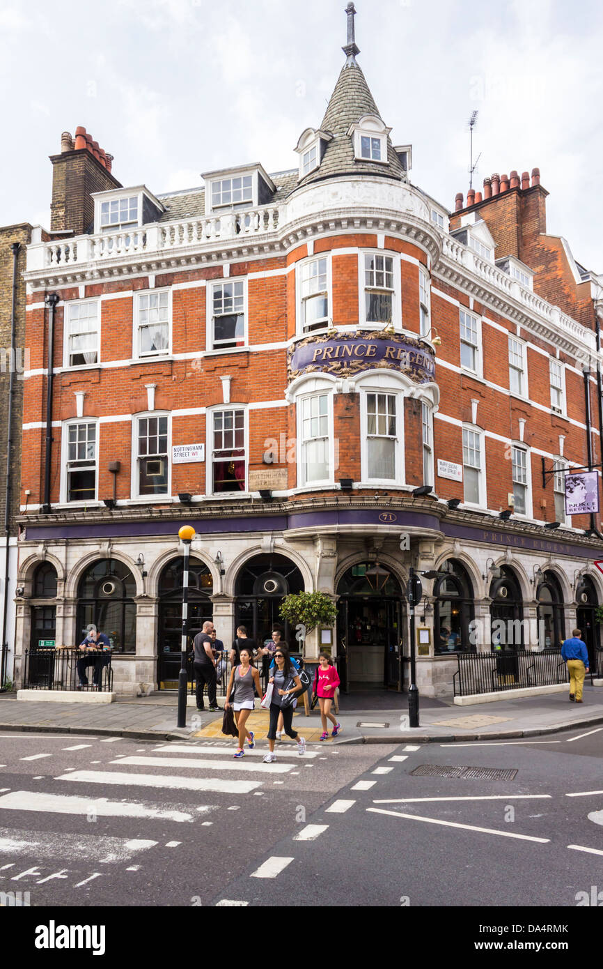 Prince Regent Pub on Marylebone, High Street, London Stock Photo