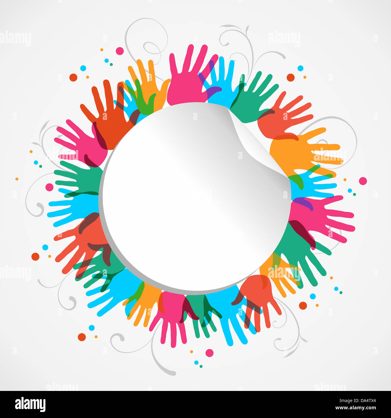 Icon people hand connected, concept illustration background. Vector file layered for easy manipulation and custom coloring. Stock Photo