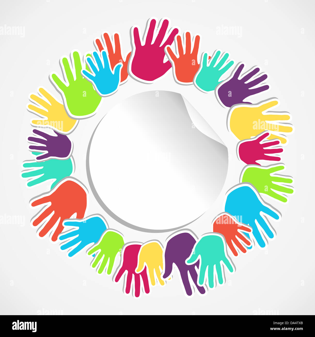 People hands connected icon concept illustration background. Vector file layered for easy manipulation and custom coloring. Stock Photo