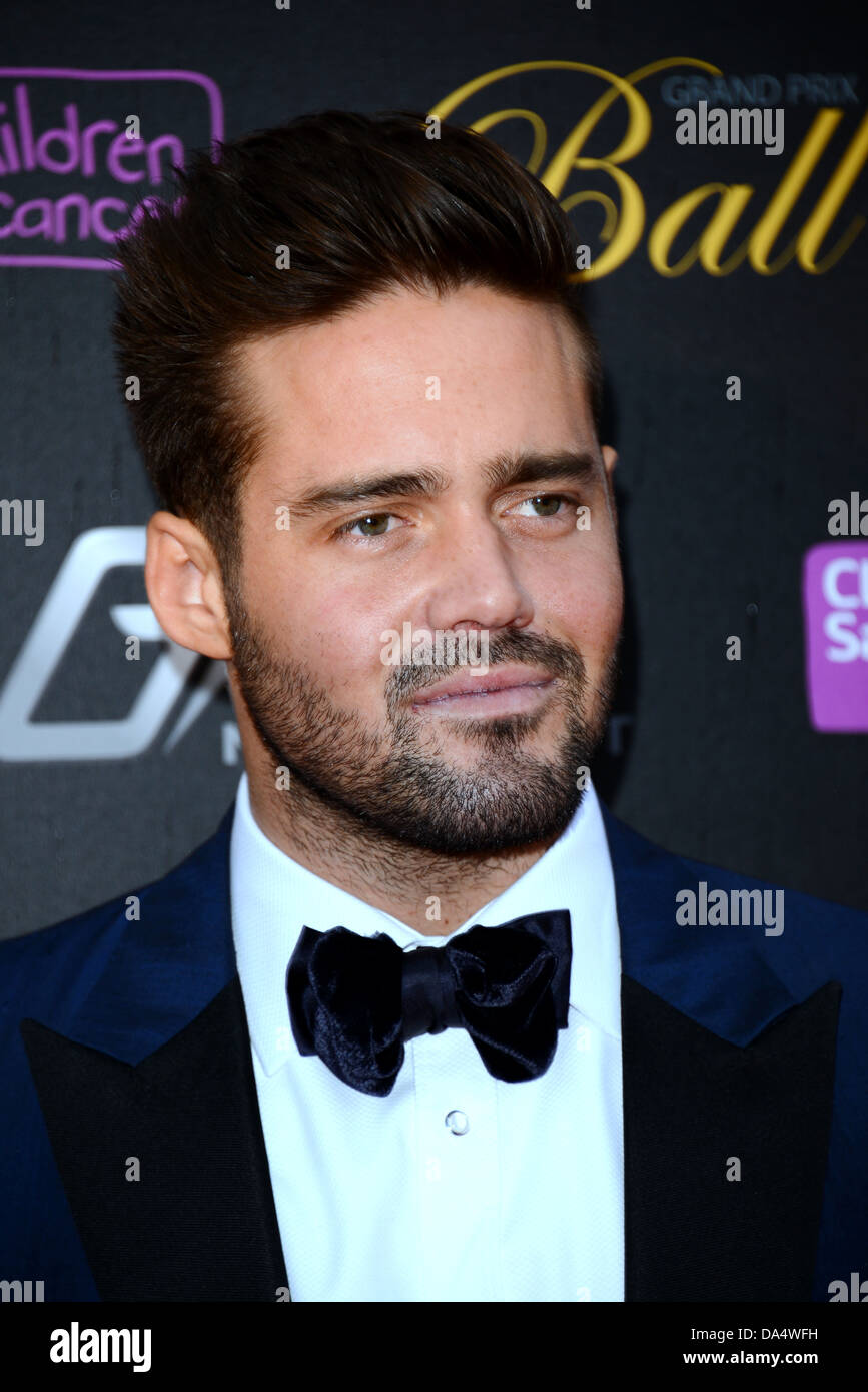 Spencer Matthews arrive at the Grand Prix Ball fundrises for children with cancer 'CLIC Sargent' held in Hurl Stock Photo