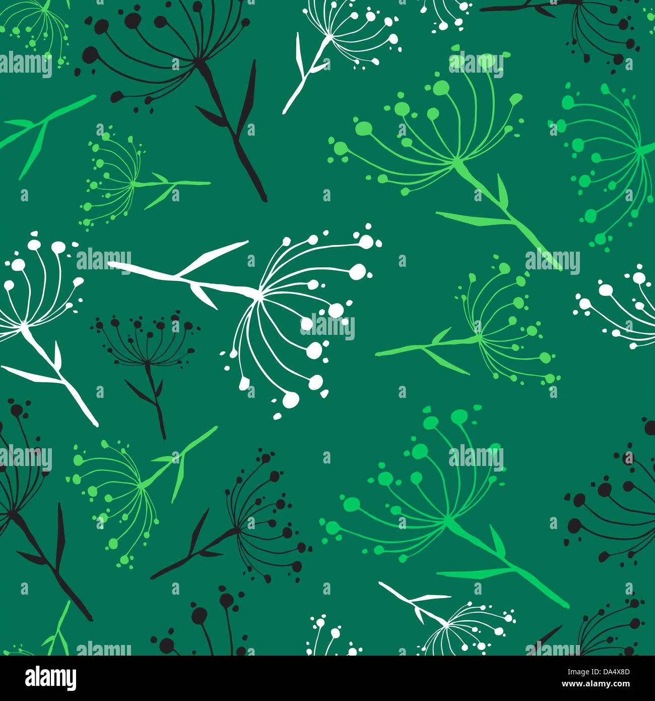 Green flower dandelion seamless pattern background. Vector illustration ...