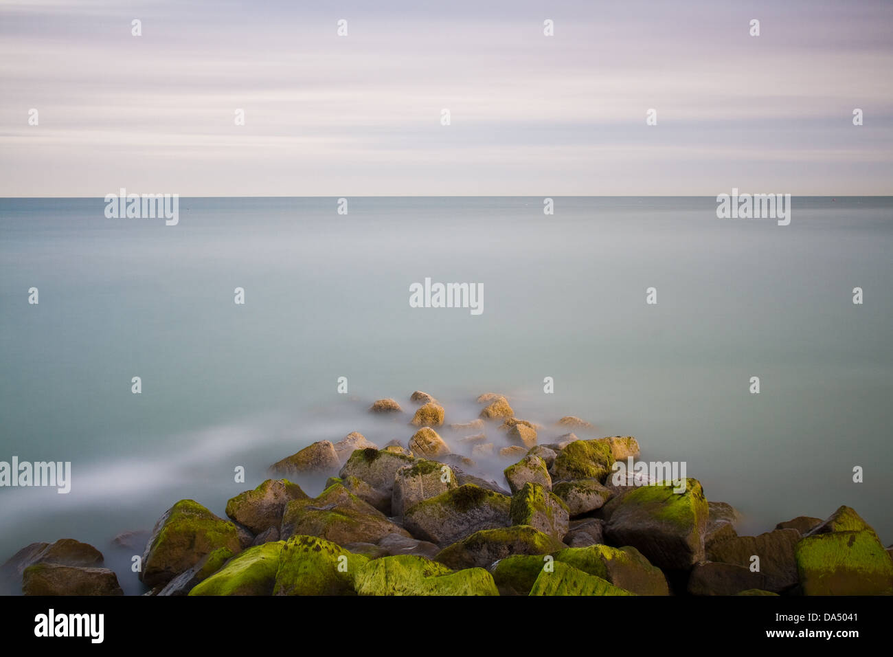 long exposure of Eastbourne sovereign harbour wall Stock Photo Alamy