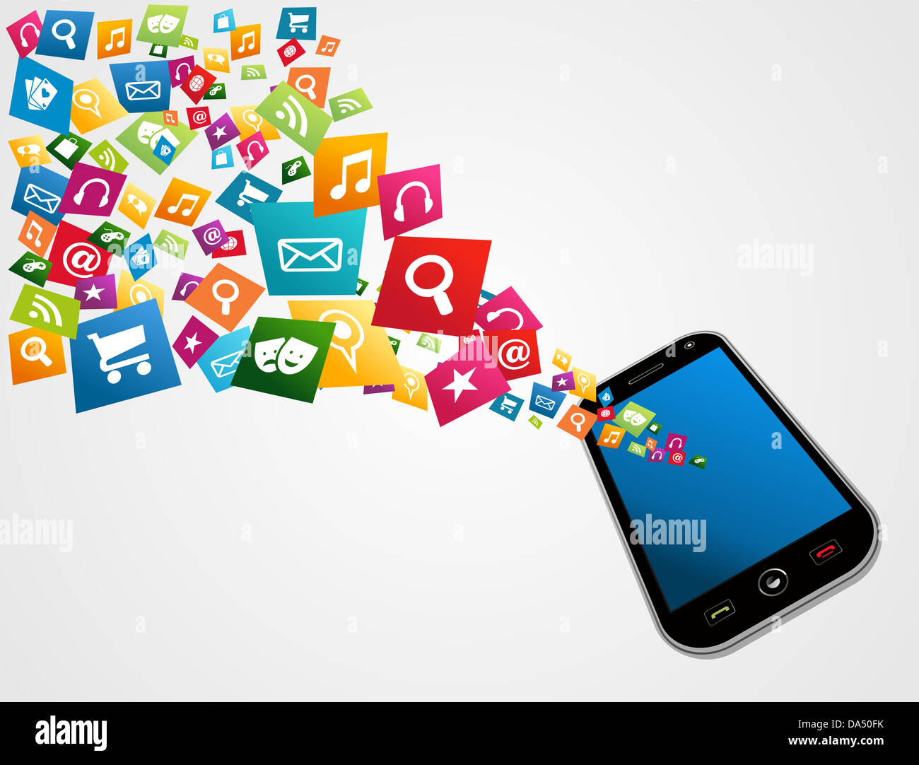 Smartphone Download Apps Icon Set Concept Background Vector Stock Photo Alamy