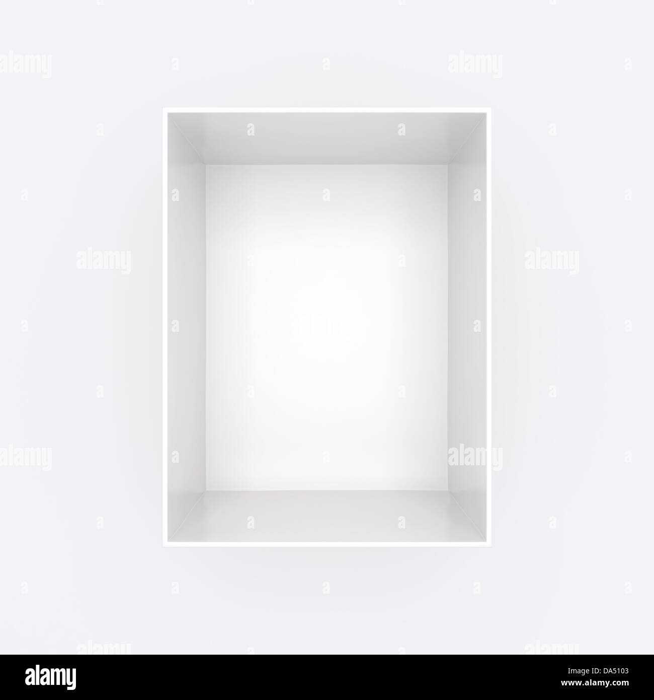 Open empty white gift box shot from above isolated on white background Stock Photo