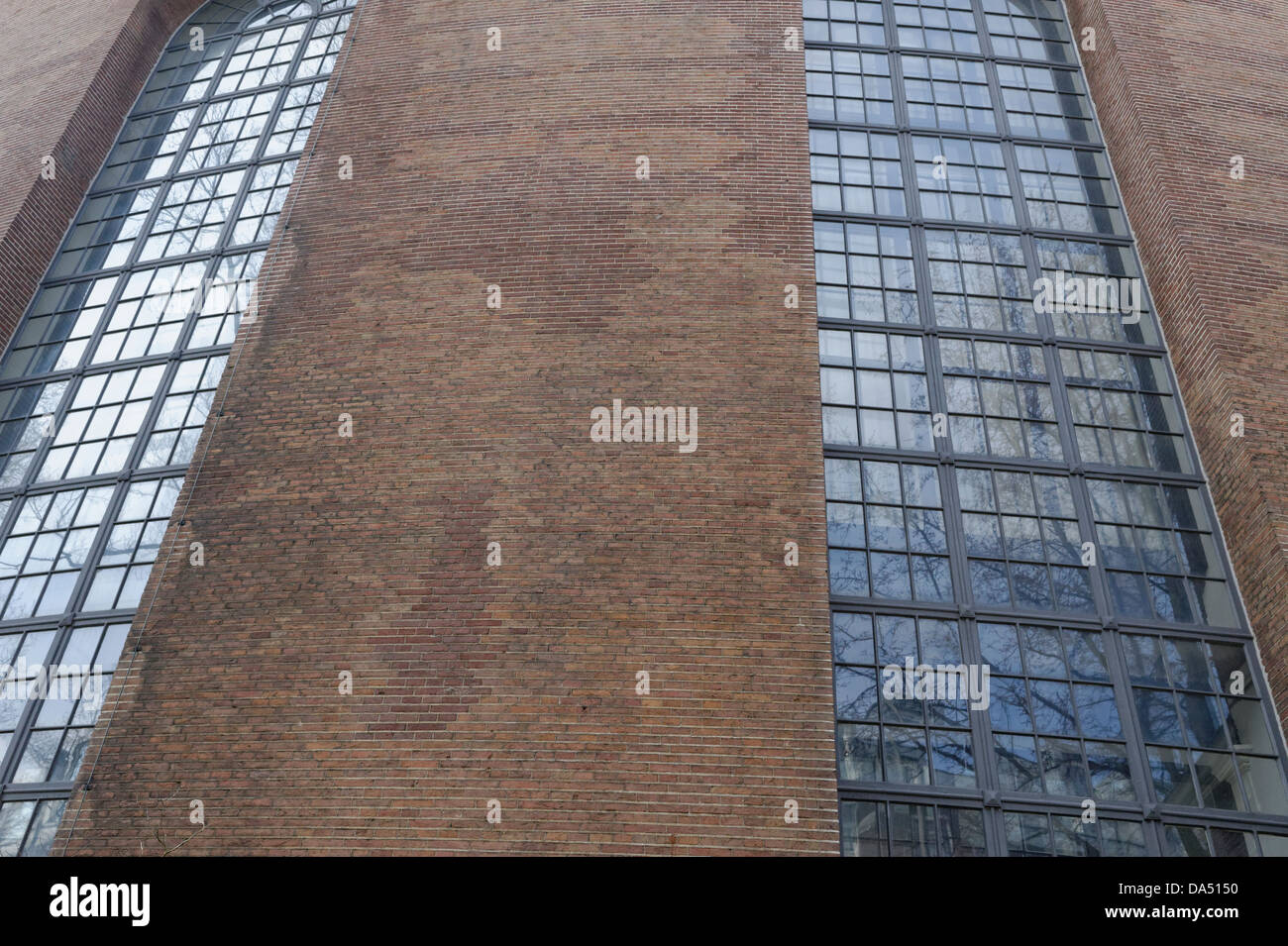 Brick and glass windows in Ronde Lutherse Kerk round Lutheran
