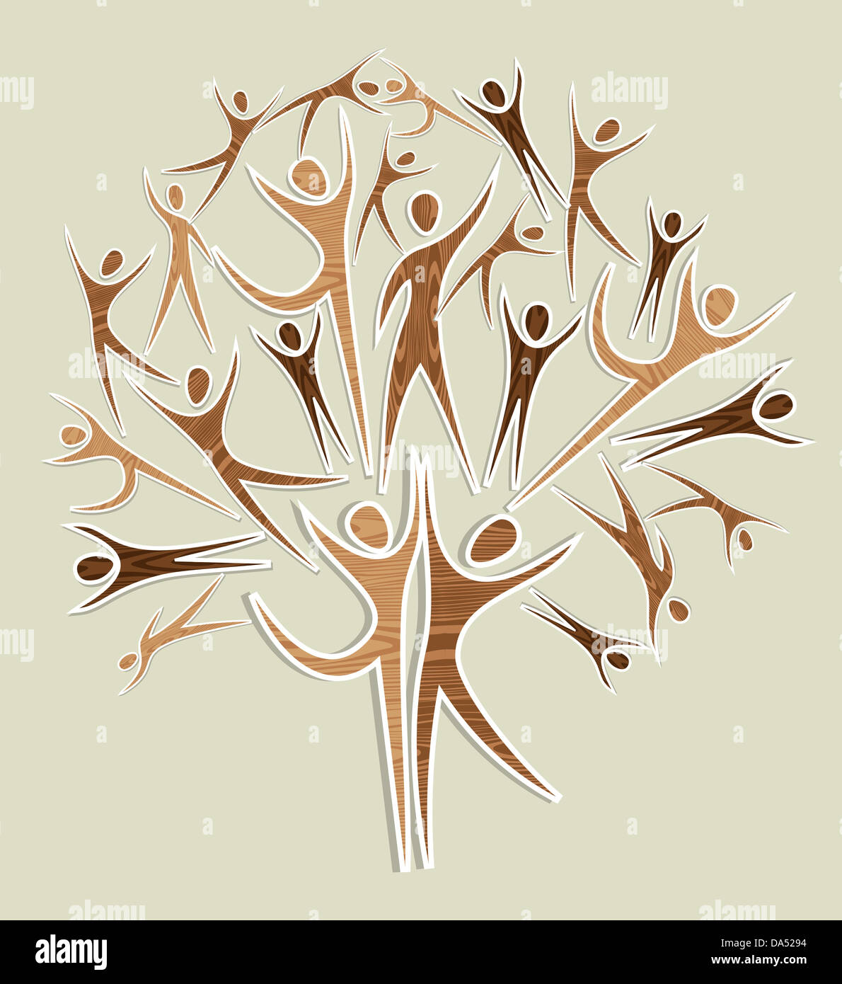 Family human shapes wood design tree. Vector file layered for easy ...