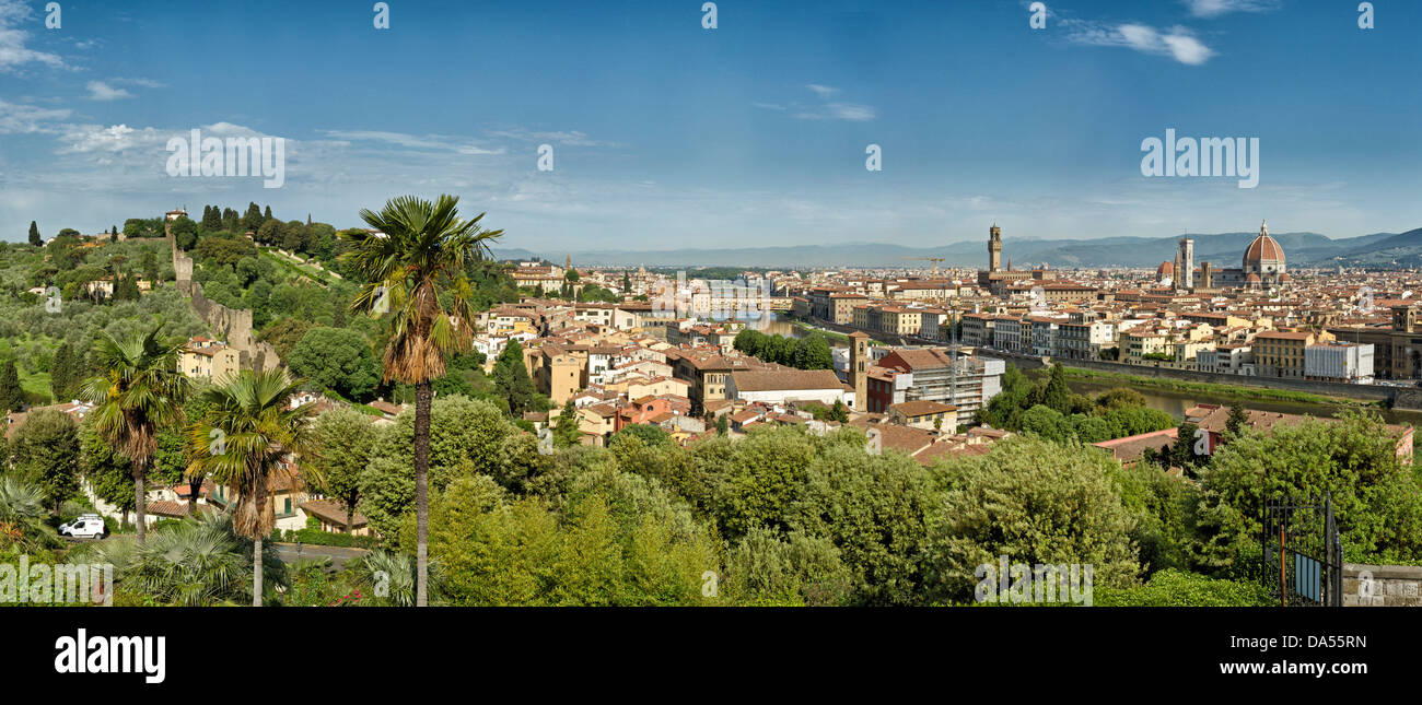 Florence, Italy, Europe, Tuscany, Toscana, town, city, overview, park Stock Photo
