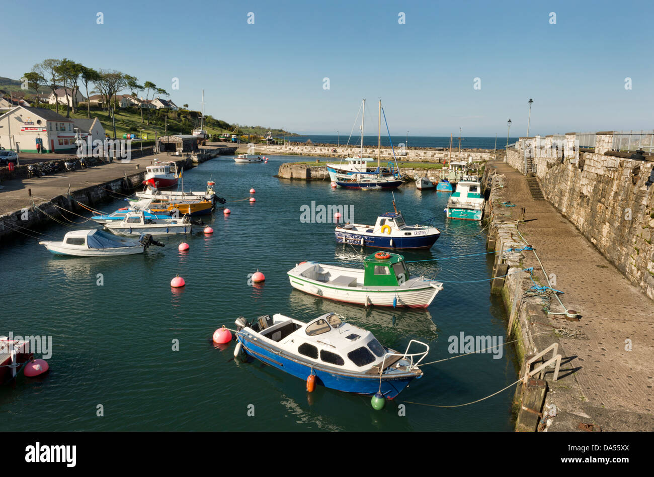 Carnlach (Carnlough) Harbour, Antrim, Northern Ireland, UK Stock Photo