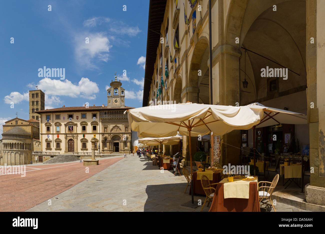 Arezzo, Italy, Europe, Tuscany, Toscana, Piazza, loggia, loggia del Vasari, tourism Stock Photo