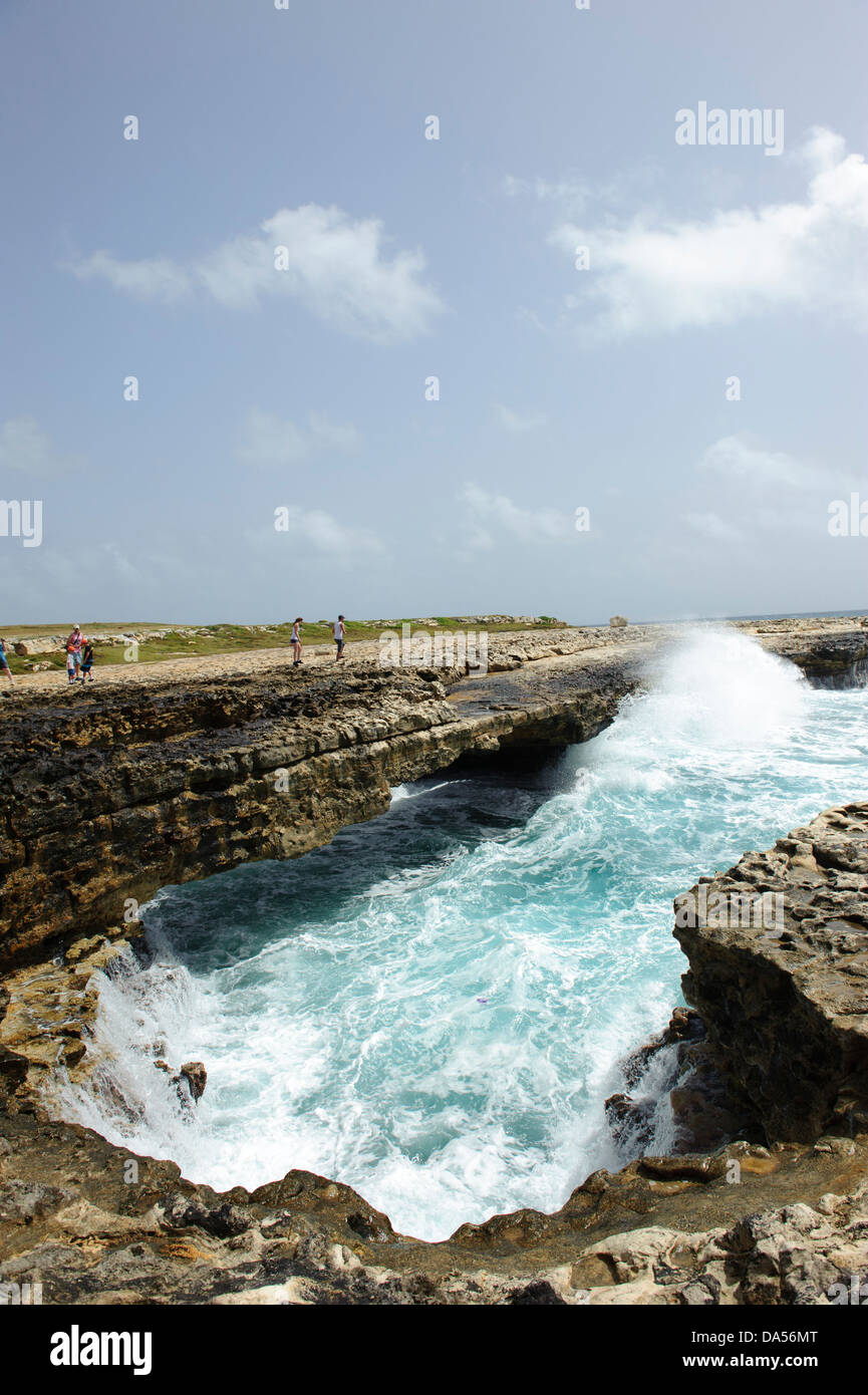 Devils Bridge Blowhole Stock Photo