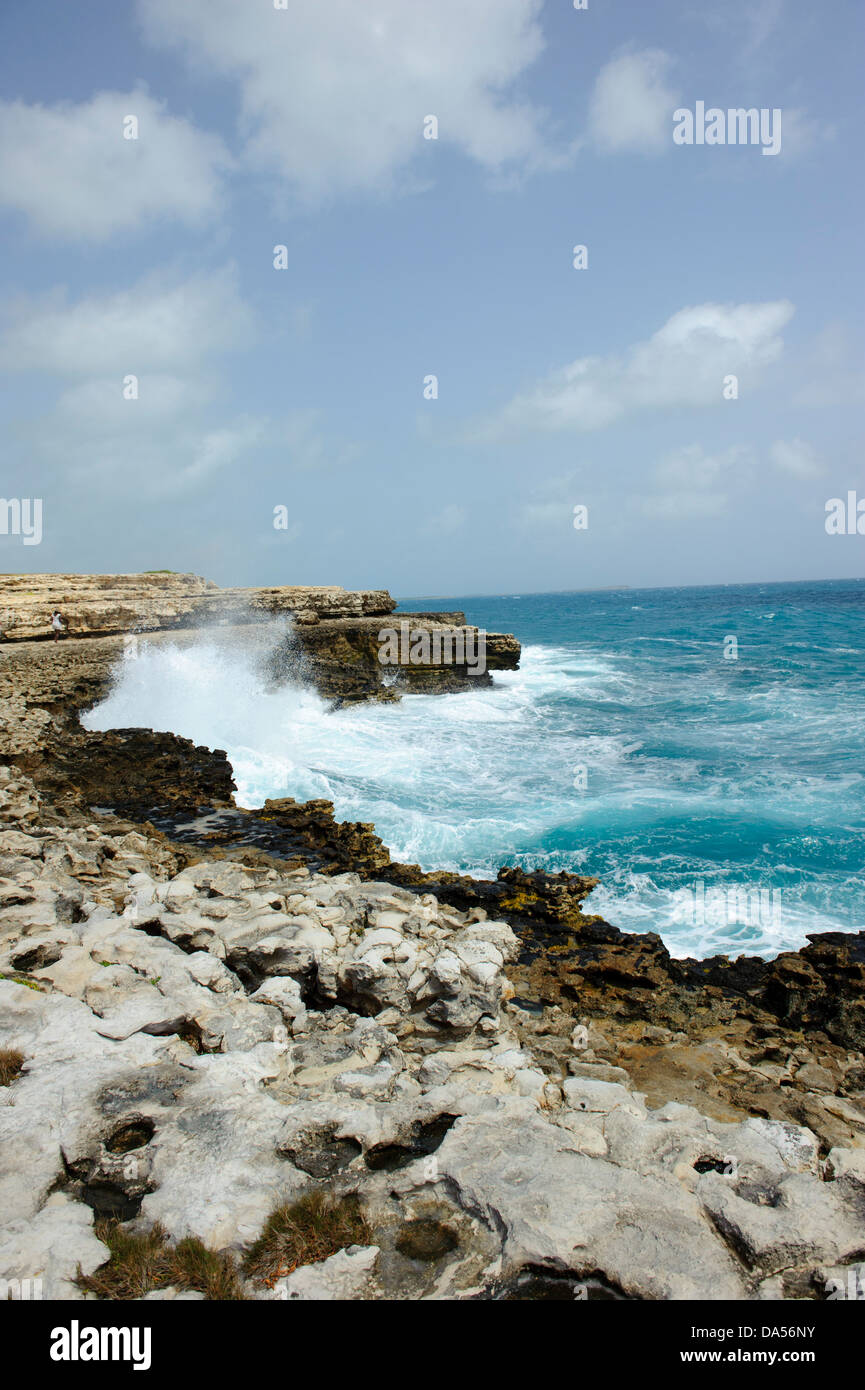 Saint Philip, Antigua and Barbuda Coastline Stock Photo