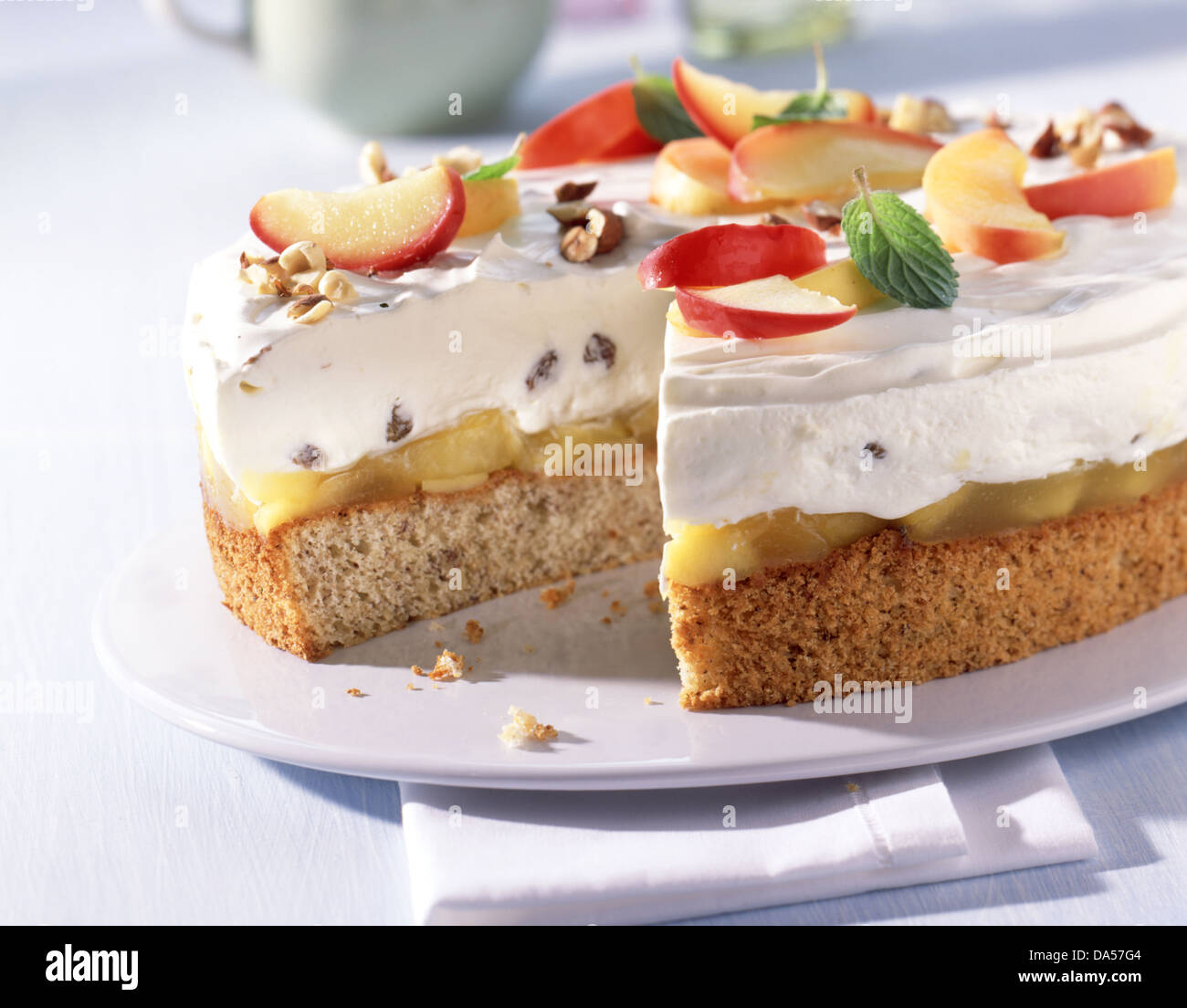 Apple pie with nuts Stock Photo Alamy