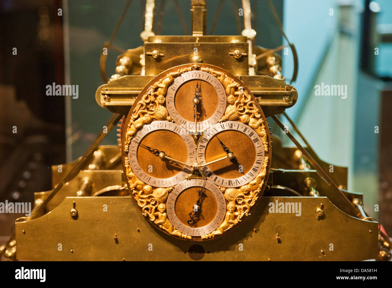 England, London, Greenwich, The Royal Observatory, Flamsteed House, Detail of Harrison's first Timekeeper Stock Photo