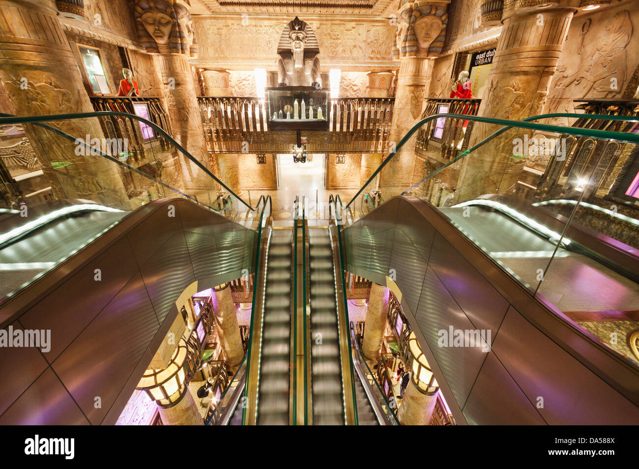 England, London, Knightsbridge, Harrods, The Egyptian Escalator Stock