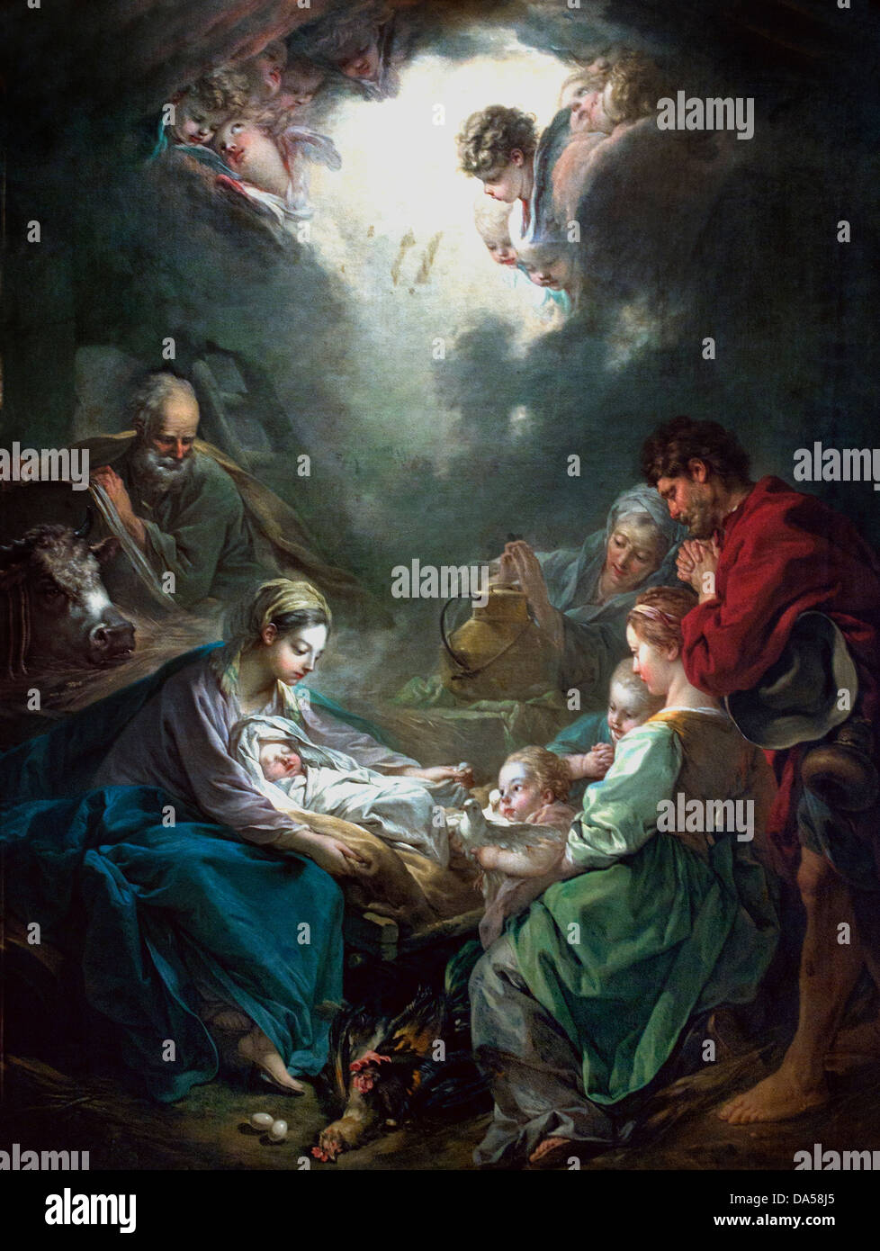 Adoration of the Shepherds (The Light of the World) 1750 Francois Boucher 1703-1770  France French Stock Photo