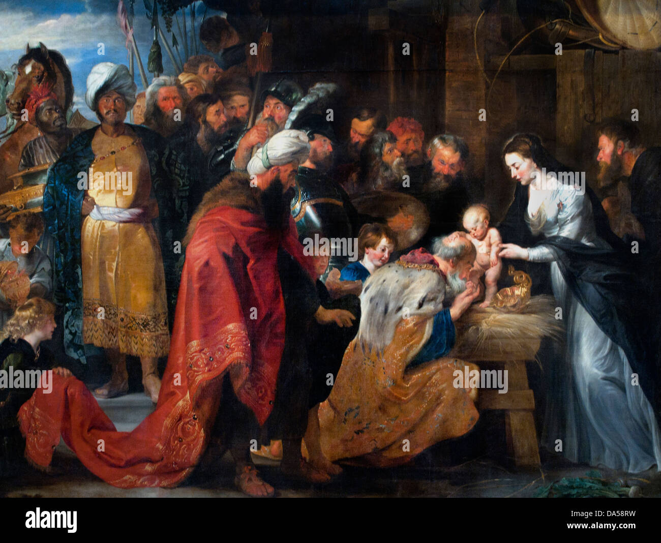 L 'Adoration des Mages - The Adoration of the Magi ( Wise Men ) 1617  Peter Paul Rubens 1577 - 1640 Belgium Belgian Stock Photo