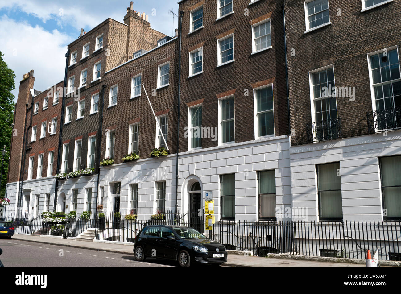 Residential terraced houses, Manchester Square, London, W1, UK Stock Photo