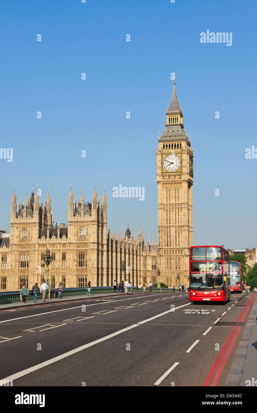 England, London, Westminster, Big Ben and Westminster Bridge Stock Photo Alamy
