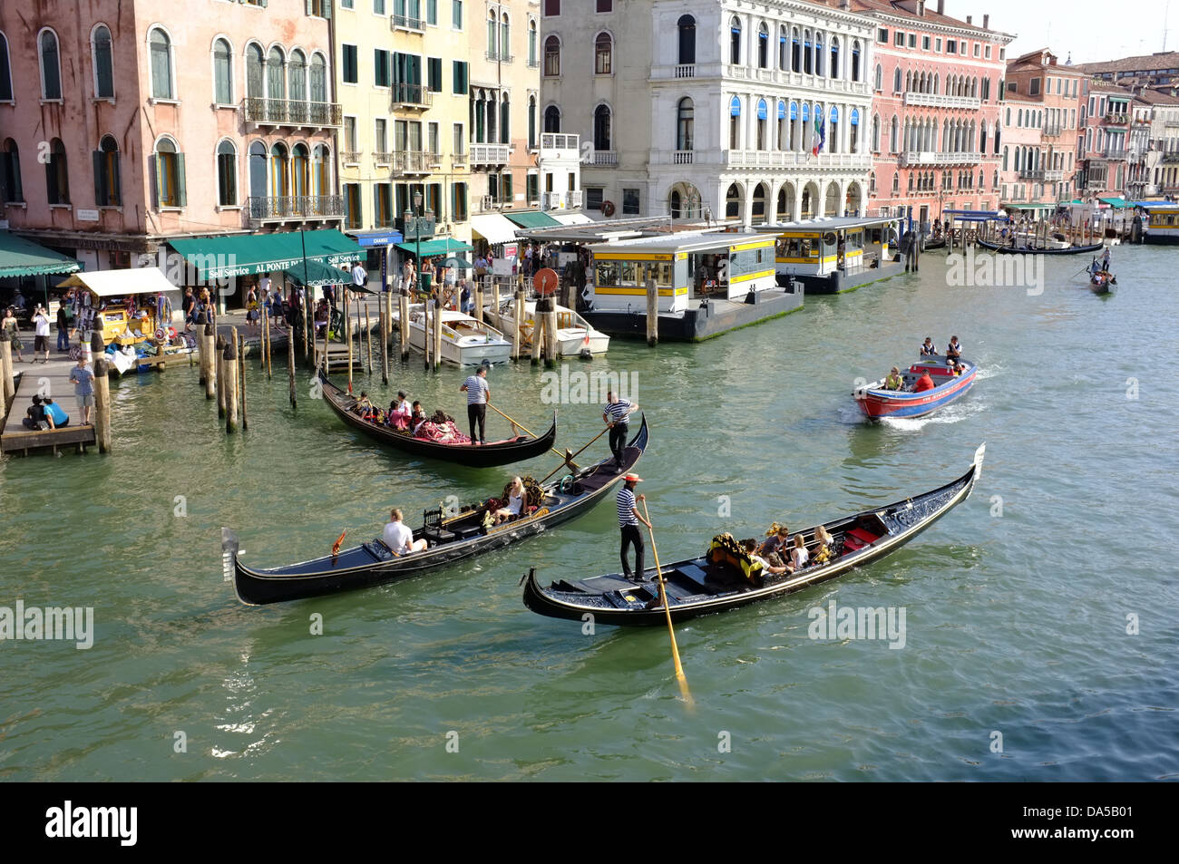 Gondolas near Rialto Bridge, Venice Stock Photo Alamy