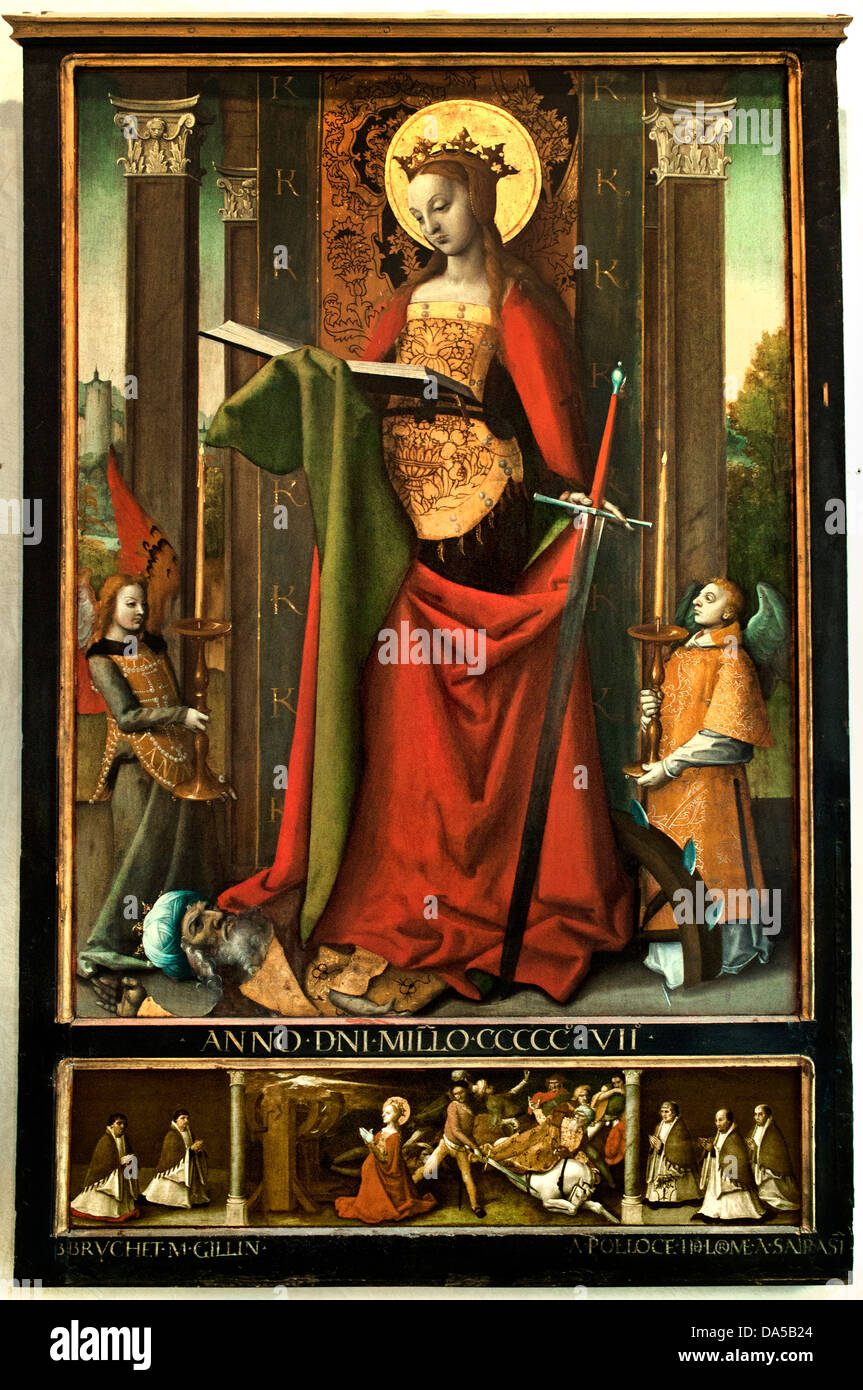 Sainte Catherine - St Catherine 1507 Claude Guinet  France French Stock Photo