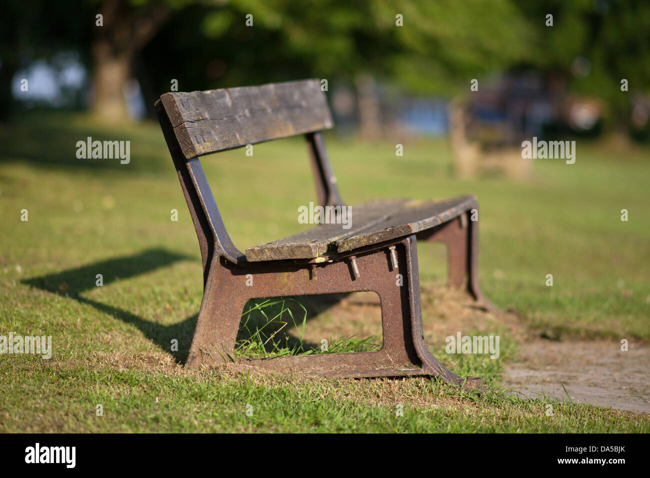 Park bench Stapleford Cambridge, England, UK Stock Photo