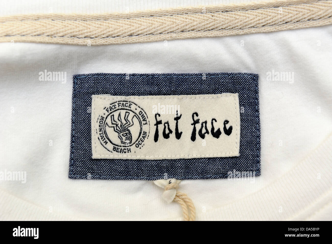 Fat face fashion clothing label Stock Photo Alamy