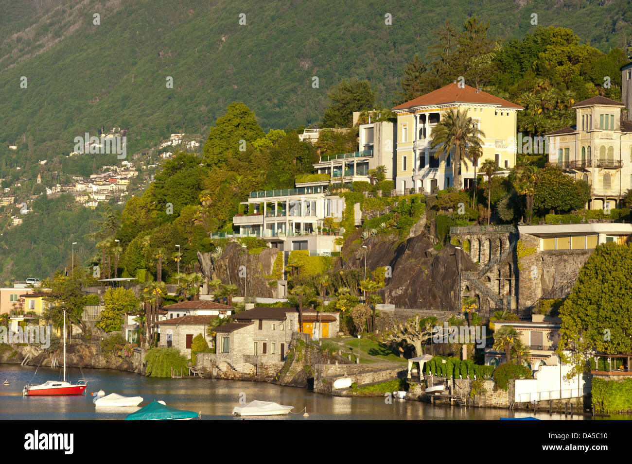 Switzerland, Europe, Ticino, Ascona, Lago Maggiore, lake, houses, homes
