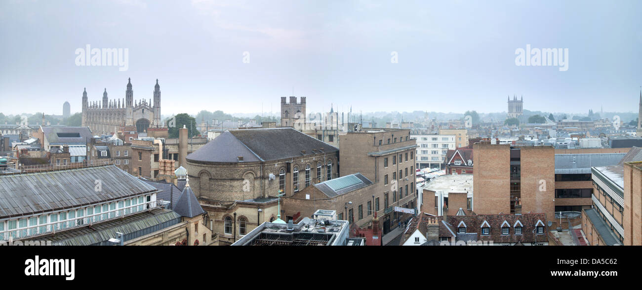 Panorama of the Cambridge skyline from above, England, UK Stock Photo