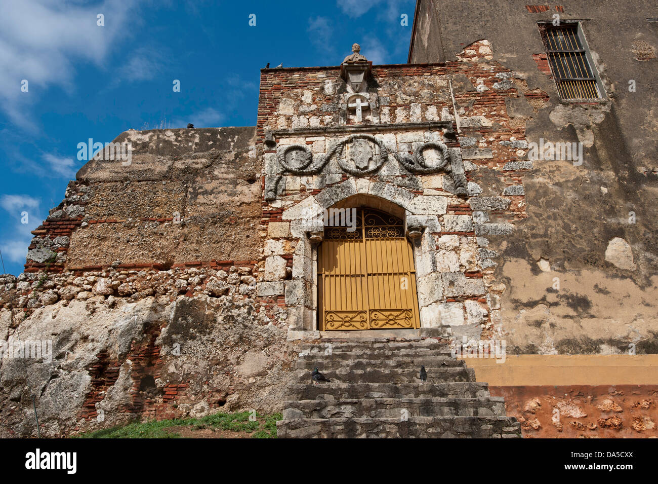 Town, City, Santo Domingo, Dominican Republic, Caribbean, church, disintegrate, Stock Photo