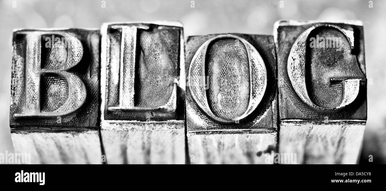 rubber stamp make blog word Stock Photo