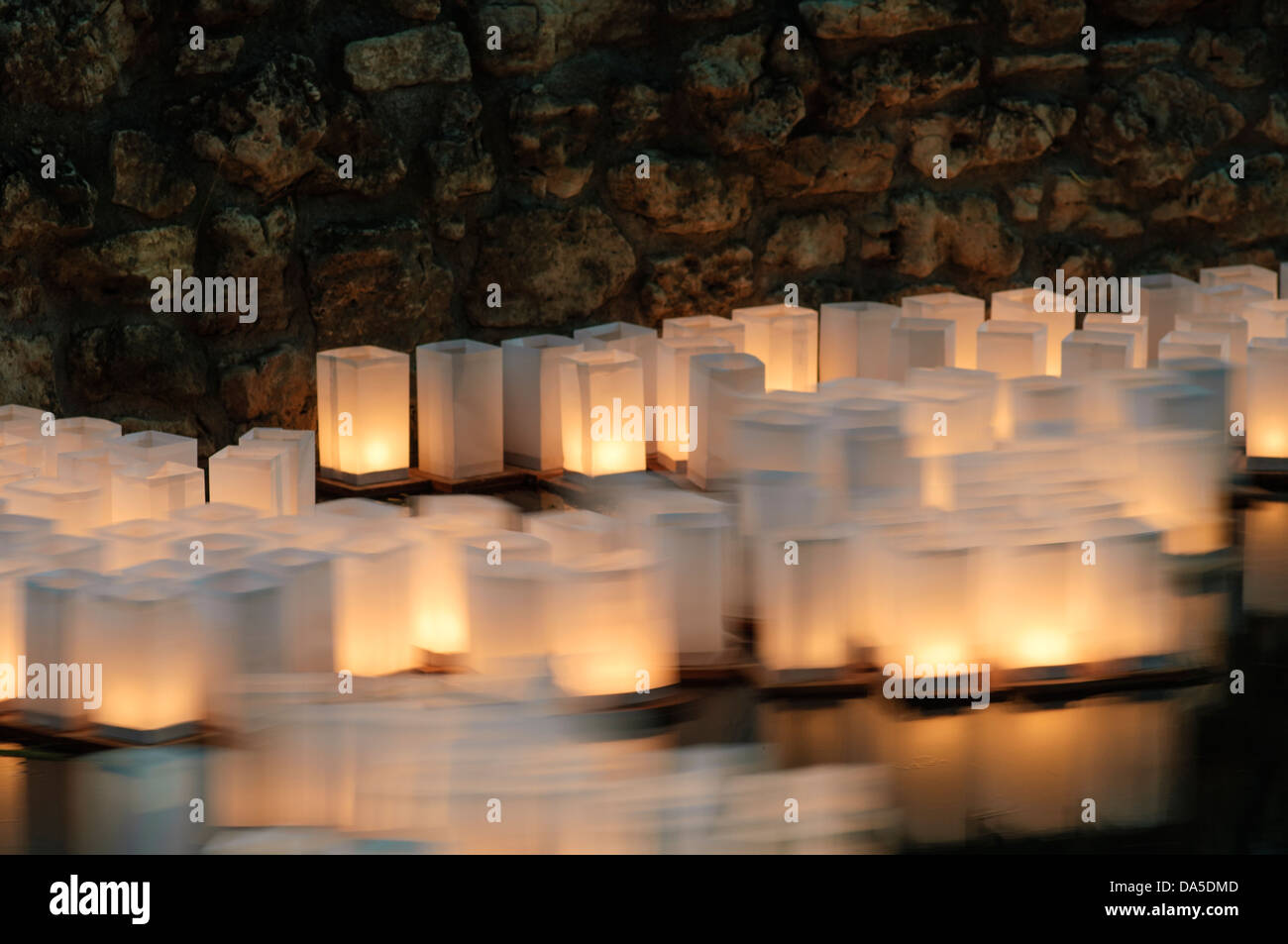 Japanese lantern ceremony at the Como Park Obon Festival. Stock Photo