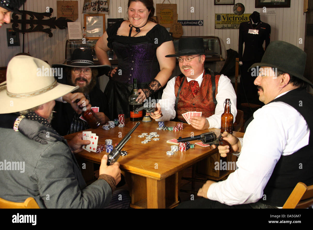 An old west poker game Stock Photo - Alamy