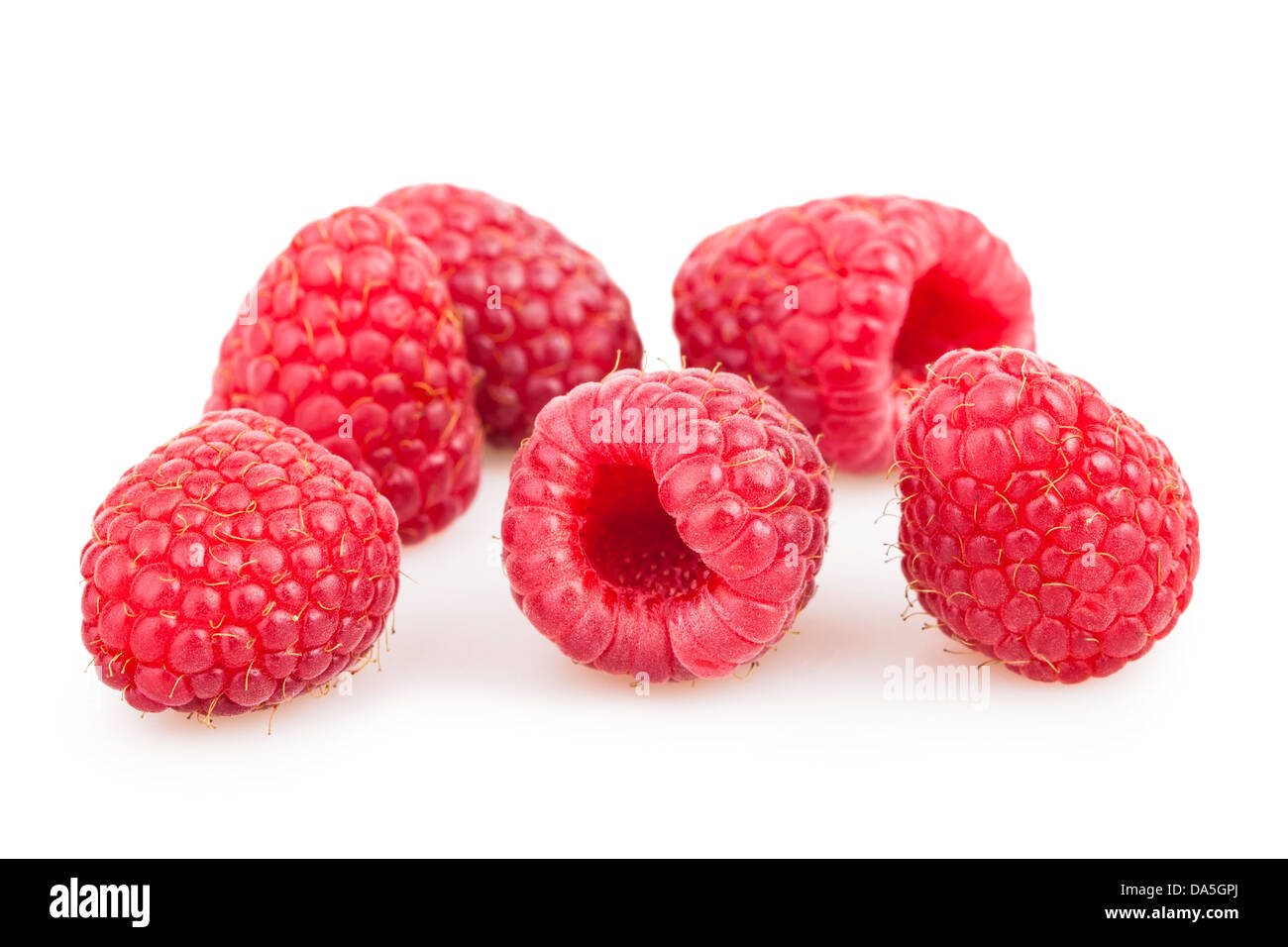 raspberry group on white background Stock Photo Alamy