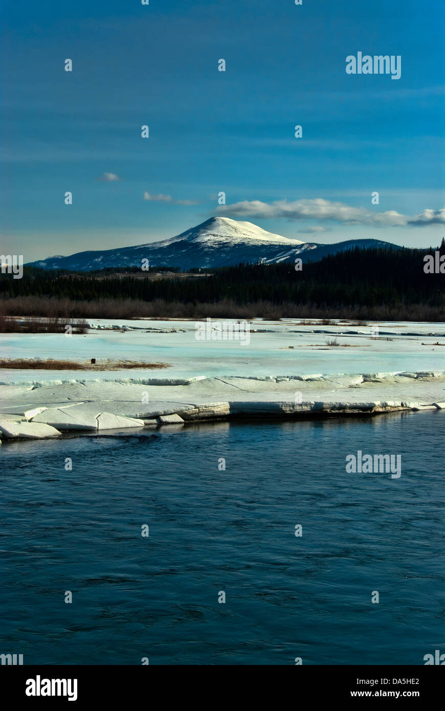 ice, breakup, Yukon river, Whitehorse, Yukon, Canada, river, landscape