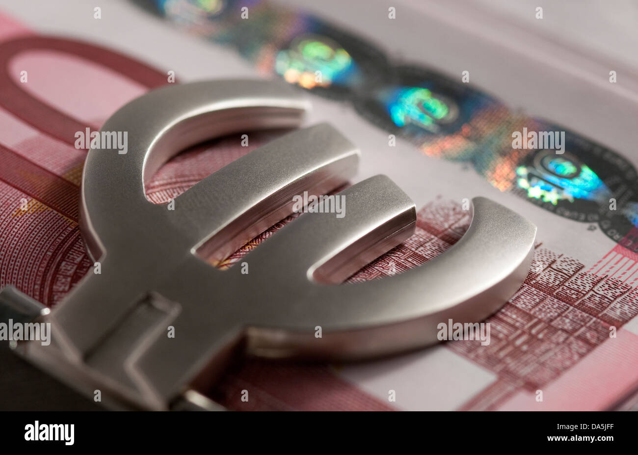 ten euro notes in euro money clip Stock Photo